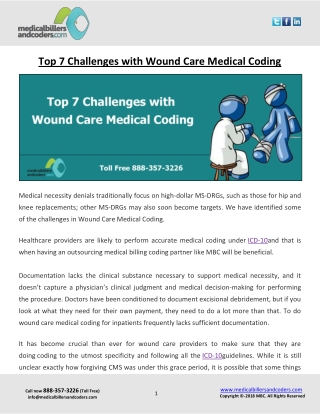 Top 7 Challenges with Wound Care Medical Coding