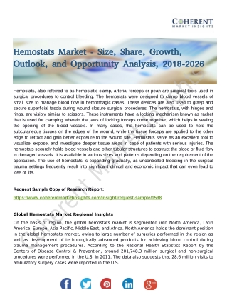 Hemostats Market - Global Industry Insights, Trends, Outlook, and Opportunity Analysis, 2018–2026