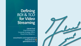 OTT & Multiscreen • Web Seminar • #5 • Defining ROI & TCO for Video Streaming