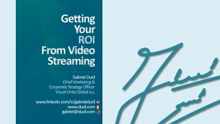 OTT & Multiscreen • Web Seminar • #6 • Getting Your ROI from Video Streaming