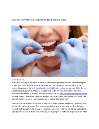 Reasons to Prefer Invisalign Over Traditional Braces