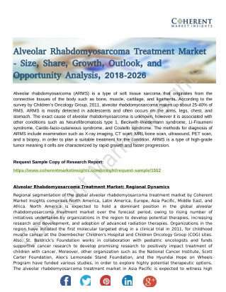 Alveolar Rhabdomyosarcoma Treatment Market Progresses for Huge Profits by 2026