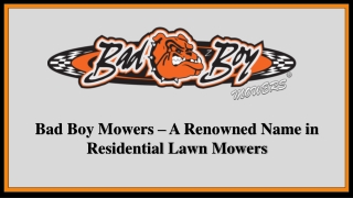 Bad Boy Mowers – A Renowned Name in Residential Lawn Mowers