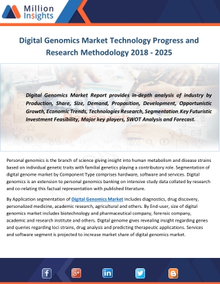 Digital Genomics Market Technology Progress and Research Methodology 2018 - 2025