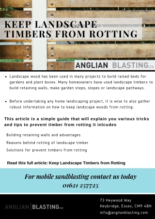 Keep Landscape Timbers From Rotting