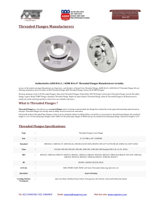 threaded flanges manufacturers