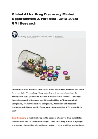 Global AI for Drug Discovery Market Opportunities & Forecast (2018-2025)-GMI Research