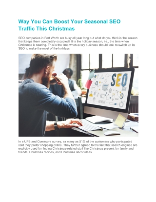 Way You Can Boost Your Seasonal SEO Traffic This Christmas