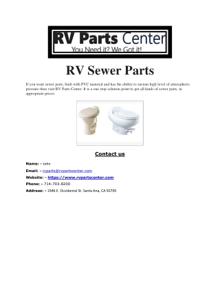 RV Sewer Parts