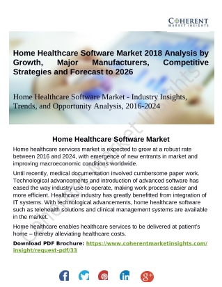 Home Healthcare Software Market - Industry Insights, Trends, and Opportunity Analysis, 2016-2024