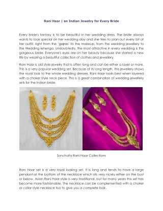 Rani Haar | an Indian Jewelry for Every Bride