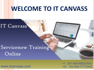 Servicenow training Online | Certfication | IT Canvass