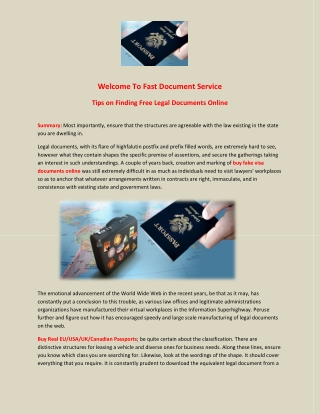 Tips on Finding Free Legal Documents Online