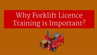 Why Forklift Licence Training is important?