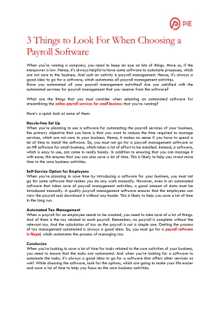 3 Things to Look For When Choosing a Payroll Software