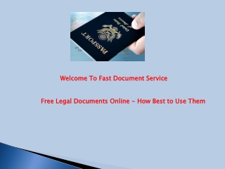 Free Legal Documents Online - How Best to Use Them