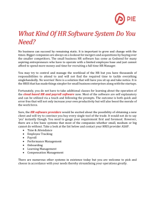 What Kind Of HR Software System Do You Need