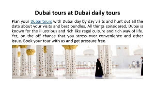 Dubai tours at Dubai daily tours