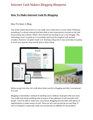 Internet Cash Makers Blogging Blueprint