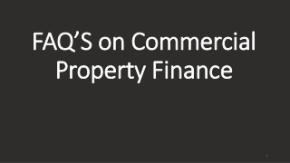 FAQ's on Commercial Finance