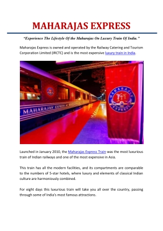 Maharajas Express Train – Royal Journey in India