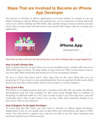 Steps That are Involved to Become an iPhone App Developer