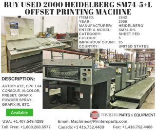 Buy Used 2000 Heidelberg SM74-5 L Offset Printing Machine