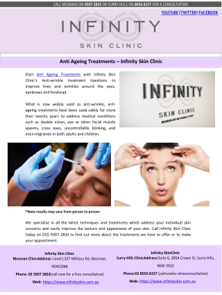 Anti Ageing Treatments – Infinity Skin Clinic