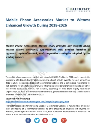 Mobile Phone Accessories Market to Witness Enhanced Growth During 2018-2026