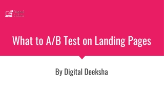 How To Test Your Landing Pages