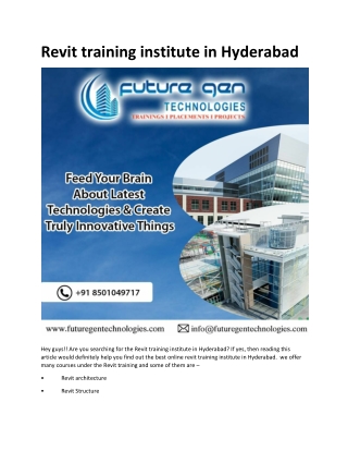 Revit training institute in Hyderabad