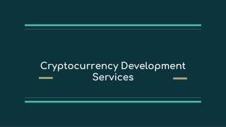 Cryptocurrency Development Services