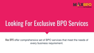 BPO Services - Max BPO