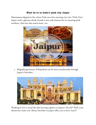 What do to in India’s pink city Jaipur