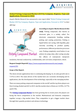 Global Potting Compound Market 2019 by Company, Regions, Type and Application, Forecast to 2024