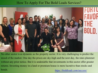How To Apply For The Bold Leads Services?