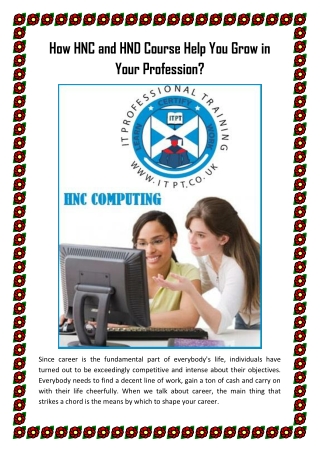 How HNC and HND Course Help You Grow in Your Profession?