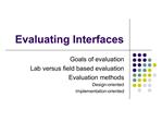 Evaluating Interfaces