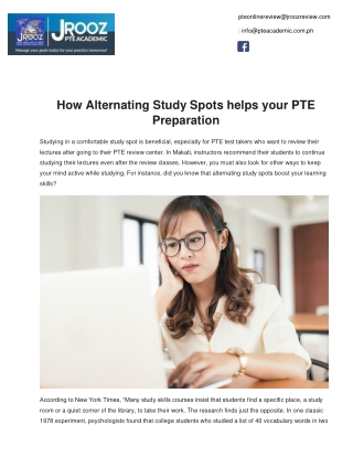 How Alternating Study Spots helps your PTE Preparation