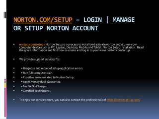 NORTON.COM/SETUP NORTON TECHNICAL SETUP