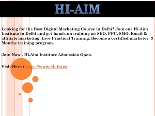 Best Digital Marketing Institute in Delhi