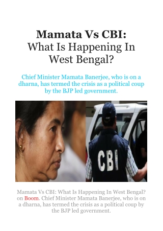 Mamata Vs CBI: What Is Happening In West Bengal?