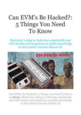 Can EVM’s Be Hacked?: 5 Things You Need To Know