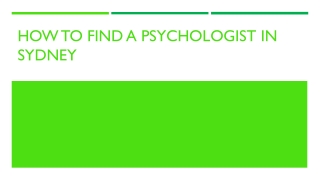 How to find a Psychologist in Sydney