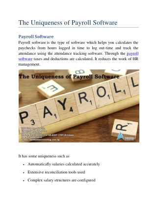 Uniqueness of Payroll Software