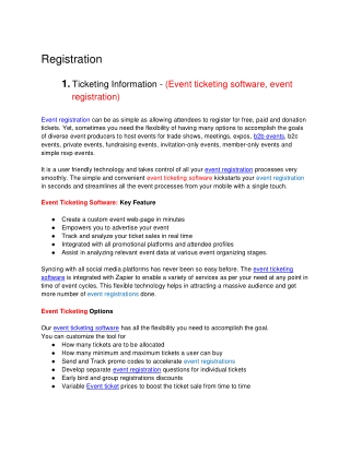 Ticketing Information Page