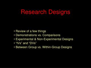 Research Designs