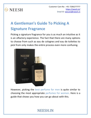 A Gentleman’s Guide To Picking A Signature Fragrance