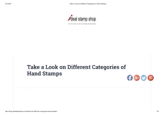Take a Look on Different Categories of Hand Stamps