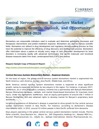 Central Nervous System Biomarkers Market Is Expected to Garner Growth by 2026